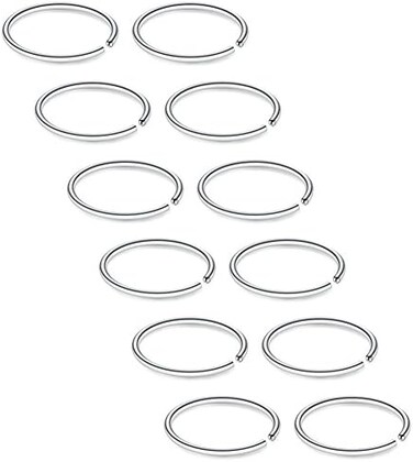SCERRING 22G Stainless Steel Fake Nose Septum Hoop Rings Lip Helix Cartilage Tragus Ear Ring Piercing 6-10mm