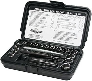 Hougen 11085 RotaCut Hole Cutter Master Kit - Fractional 21 Piece, 1/4 to 3/4" Cutter Diameter, 1/4" Cutting Depth