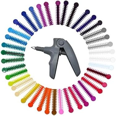 AinDen Ligature Tie Gun and ligature tie Dental orthodontic ligation gun And Dental Orthodontic Ligature Ties (Multi-color1040pcs