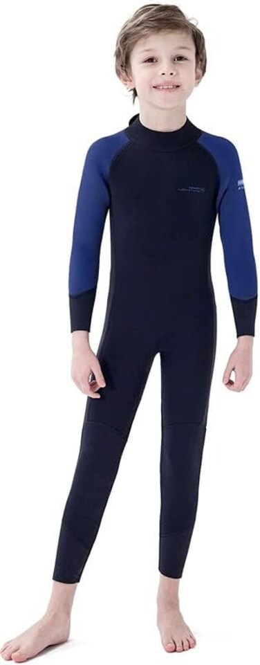 Dark Lightning 3/2mm Kids Wetsuit for Boys and Girls, Neoprene Thermal Swimsuit, Toddler/Junior/Youth One Piece Wet Suits for Scuba Divingkeboarding,