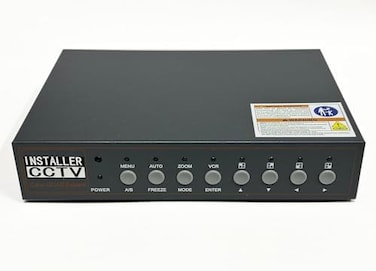InstallerCCTV Video Quad Color 4CH Multiplexer 2 BNC Output with Remote Control and FREE 1Amp power adapter
