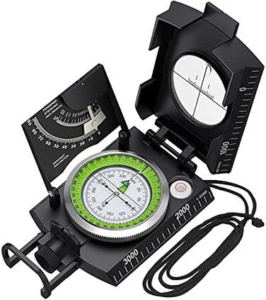 Proster IP65 Hiking Compass, Compass Survival for Geometry, Professional Military Compass with Sighting Clinometer for Camping Hunting Hiking Geology Activities
