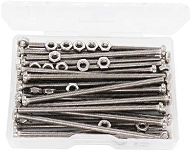 cSeao 60pcs M3 x 60mm Machine Screws Nut Assortment Kit, Phillips Pan Head, 304 Stainless Steel