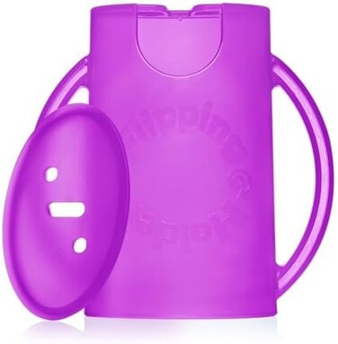 Flipping Holder Original Squeeze Proof with Open Bottom for Food PouchesJuice Boxes - Multipurpose - Prevent MessesSupport Self-Feeding - Easy Grasping Handles - Made in USA