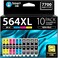 خراطيش حبر متوافقة مع تقنية Smart Ink لطابعات HP 564 XL، عبوة من 10 خراطيش عالية الإنتاجية (4 أسود، 2 سماوي/أرجواني/أصفر) لطابعات HP 3520، 3521، 3522، 3070A، 4610، 4620، 4622، 5510، 5512، 5515، 5520،