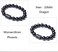 SX Commerce Natural Obsidian Stone Bead Bracelet Couple Men 10mm and Women 8mm Dragon and Phoenix Totem Jewelry