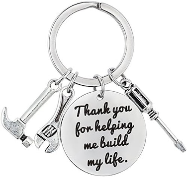 AnotherKiss Keychain for Dad Gift - Thank You for Helping Me Build My Life