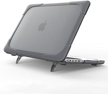 جراب Funut متوافق مع MacBook Retina مقاس 12 بوصة A1534، جراب حماية صلب من البلاستيك/TPU مع مسند، مقاوم للصدمات، غطاء غير لامع لجهاز MacBook A1534 مقاس 12 بوصة بشاشة Retina (رمادي)