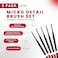 Angelus Micro Detail Paint Brush Set of 5, Black, 799-5-101, Acrylic Brush Set, 5 Brushes