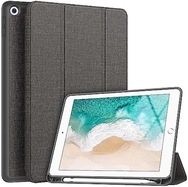 جراب Soke لجهاز iPad 9.7 بوصة (إصدار 2017/2018) مع حامل قلم، جراب ذكي ثلاثي الطي مع غطاء خلفي من مادة TPU الناعمة المقاومة للصدمات ووظيفة التشغيل/الإيقاف التلقائي لجهاز iPad 9.7 بوصة من الجيل الخامس/ا