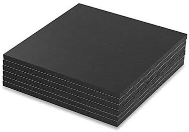 MELIFE Neoprene Rubber Mats 6x6 Adhesive Foam Padding Weather Stripping Non-Slip Black Rubber Insulation Anti-Vibration Pads (6 Pack