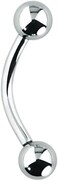 Forbidden Body Jewelry Eyebrow Jewelry, Curved Barbell Piercing Jewelry, Snake Eyes Tongue Rings, 00GA-16GA Internally Threaded Surgical Steel Curved Piercing Barbell, Metal