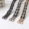 Beaulegan Purse Chain Strap - Microfiber Leather - Replacement for Crossbody Shoulder Bag - 51 Inch Long, Black/Silver