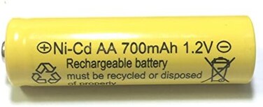 مصابيح LED تعمل بالطاقة الشمسية للحدائق، بطاريات قابلة لإعادة الشحن من نوع AA NiCd سعة 700 مللي أمبير، 1.2 فولت (عبوة من 12 قطعة)