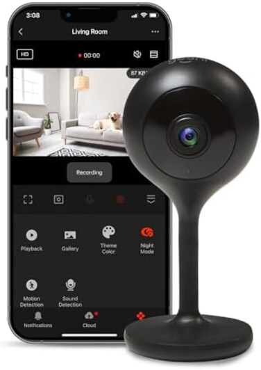 Geeni LOOK Indoor Smart Security Camera, 1080p HD Surveillance with 2-Way Talk and Motion Detection, Works with Alexa and Google Assistant, No Hub Required (1 Pack