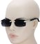 نظارات شمسية EliteGlasses Elite Slim Rimless Rectangular MetalWood Art Aviator