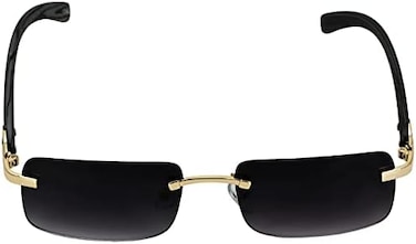 نظارات شمسية EliteGlasses Elite Slim Rimless Rectangular MetalWood Art Aviator