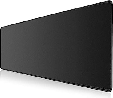 Ktrio Extended Gaming Mouse Pad with Stitched Edges, Large Mousepad with Premium-Textured Cloth, Non-Slip Rubber Base, Waterproof Keyboard Pad, Mouse Mat for Gamer,Office,Home, 35.4x15.7x0.16in, Black