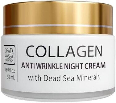 Dead Sea Collection Collagen Anti Wrinkle Night Cream with Dead Sea Minerals Stable Vitamin C 1.69 fl. oz