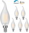 carryBC Candelabra LED Bulbs 2700K 40w Equivalent Improve Flame tip Frosted Glass E12 Base Warm White Decoration E12 LED Bulb Dimmable 6 Pack