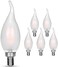 carryBC Candelabra LED Bulbs 2700K 40w Equivalent Improve Flame tip Frosted Glass E12 Base Warm White Decoration E12 LED Bulb Dimmable 6 Pack