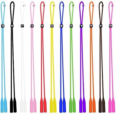 WJA Sport Eyewear Retainer, 12 Colorful Sunglass Straps Silicone Adjustable Sungl Elastic Holder for Outdoor