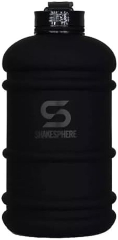 إبريق ترطيب ShakeSphere - سعة 2.2 لتر، لون أسود مطفي، شعار أبيض