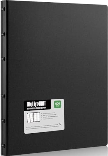 MyLifeUNIT Business Card Book, Name Card Holder Book with 600 Business Cards Capacity (Black