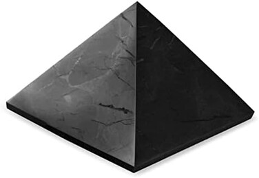 Karelian Heritage Shungite Stone Protection Pyramid 2.8"Authentic Shungite Stones Protection Polished Pyramid 2.8 inches (7 cmBlack Stone Crystal Pyramid for Whole House Protection and Meditation PP05