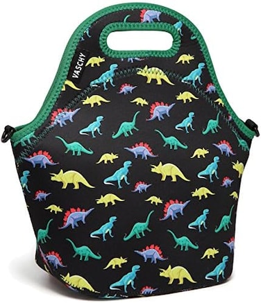 VASCHY Neoprene Insulated Lunch Bag Tote with Detachable Adjustable Shoulder Strap for Kids, Women black VALB093DA