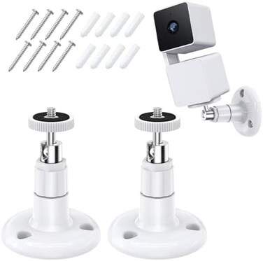 FastSnail Wyze Cam Pan Wall Mount, Adjustable Indoor and Outdoor Security Mount for Wyze Cam Pan and Other Camera with Same Interface(Standard Size2 Pack