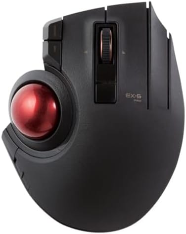 ELECOM Trackball Mouse Wireless, Ergonomic Mouse, 3 Device Connection, Wired (USB, Bluetooth, Track Ball Mouse, Thumb Control, Compatible for PC, Laptop, Mac, Windows, macOS, EX-G Pro (M-XPT1MRXBK