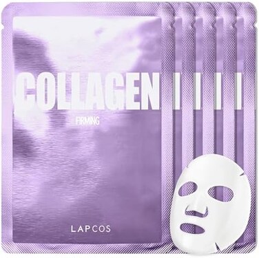 LAPCOS Daily Skin Facial Sheet Mask 5 Pack - Collagen Anti-Wrinkle