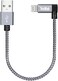 TecMad iPhone Charging Cable Short [C89 Apple MFi Certified], 90 Degree Lightning Cable, Nylon Braided Data Sync Cord for iPhone 14/13/12/11 Pro Max/XS MAX/XR/XS/X/8/7/Plus/6S/6/iPad and More - 0.65ft