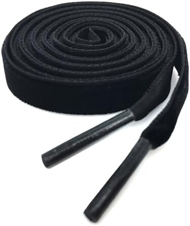 YJRVFINE 2 Pair Flat Velvet Shoelaces 0.4 Inch Wide Ribbon Shoe Laces Velvet Shoe Lace for Shoes