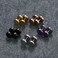 Aroncent 6 Pairs 4-14mm Black Earrings for Men Women Fake Gauges Fake Earrings Stainless Steel Earrings Set
