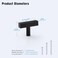 KNOBWELL 6 Pack Single Hole 2" Matte Black Stainless Steel Drawer Knobs and Pulls, Dresser Drawer Knobs for Kitchen and Bathroom, Single Hole 2" Length
