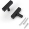 KNOBWELL 6 Pack Single Hole 2" Matte Black Stainless Steel Drawer Knobs and Pulls, Dresser Drawer Knobs for Kitchen and Bathroom, Single Hole 2" Length