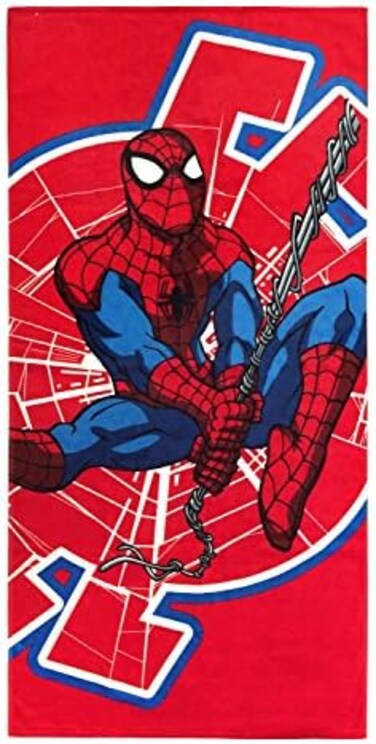 Jay Franco Marvel Spiderman Swing Around Kids Bath/Pool/Beach Towel - Super SoftAbsorbent Fade Resistant Cotton Towel, Measures 28 inch x 58 inch (Official Marvel Product