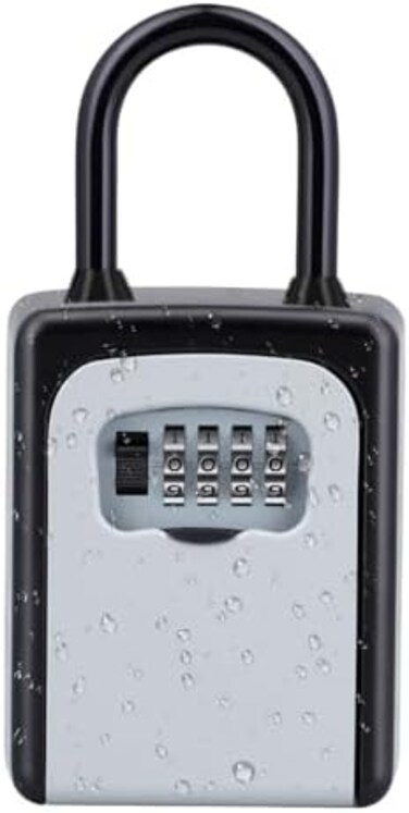ZHEGE Key Lock Box, Combination Lock box with Code for House Key Storage, Combo Door Locker Silver LOCKBOX615