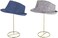 MyGift Set of 2 Hat Stands, 14Inch Brass Tone Wire Tabletop Wig Cap Display Holder Rack