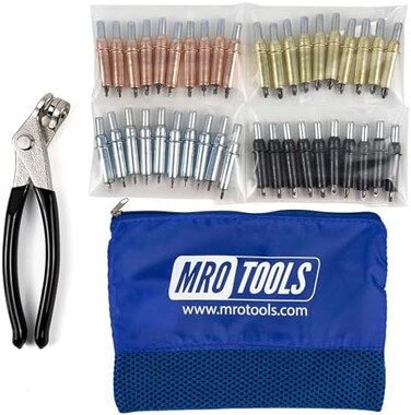 مجموعة أدوات MRO TOOLS K-Series للمبتدئين من كليكو لتثبيت الصفائح المعدنية مع حقيبة حمل شبكية (K5S40)