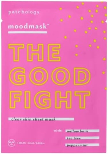 Patchology Moodmask The Good Fight Facial Sheet Mask - Men and Women Face Masks Skincare Sheet for Moisturizing, Hydrating, and Clear Skin - Best Face Sheets Moisturizer (1 Count