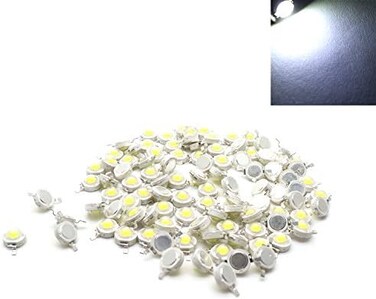 Xiaoyztan 100 Pcs White Light LED Bead Chips DC 3.0-3.2V 280mA 1W Emitting Diodes LED Emitters (White Light