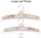 GLCON 16 inches Satin Padded Hangers for Sweaters - Thick Padded Clothes Hangers for Women Clothing - Foam Fabric Coat Hangers No Bump Fancy Canvas Covers for Adult Wedding Bridesmaid (Pack of 5