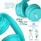 MIDOLA Kids Bluetooth Wireless Headphones Wired On-Ear Headset Foldable Earphone with AUX 3.5mm Jack SD Card Slot, Built-in Mic, FM Radio for Students Children for PC Tablets Cellphone(Cyan