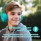 MIDOLA Kids Bluetooth Wireless Headphones Wired On-Ear Headset Foldable Earphone with AUX 3.5mm Jack SD Card Slot, Built-in Mic, FM Radio for Students Children for PC Tablets Cellphone(Cyan