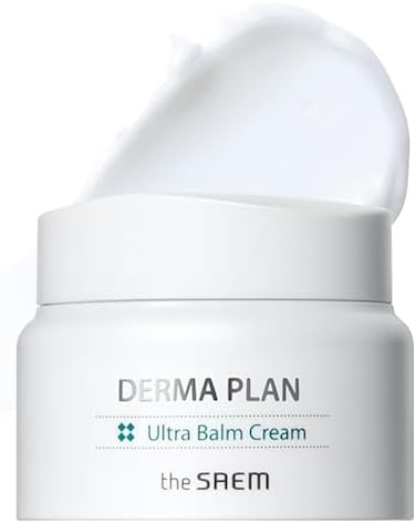 the SAEM Derma Plan Ultra Balm Cream 60ml / 2.02oz - Ceramide and Shea Butter Intensive Hydrating and Soothing Facial Cream, Vegan and Hypoallergenic Skin Care