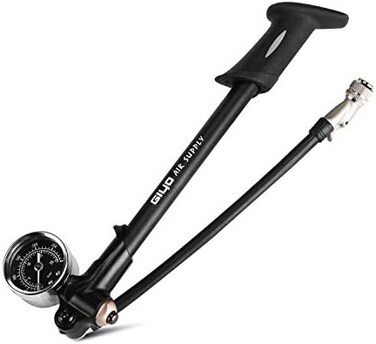 GIYO CXWXC High Pressure Shock Pump, (300 PSI Maxfor ForkRear Suspension, Lever Lock on Nozzle No Air Loss (Black
