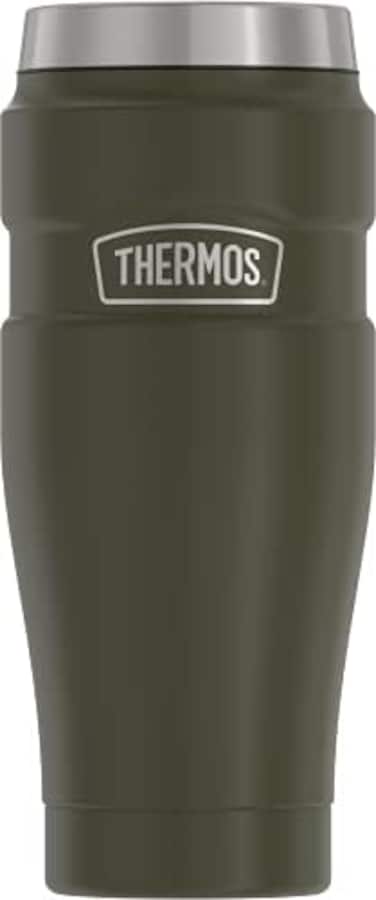 THERMOS STAINLESS STEEL VACUUM INSULATED ARMY GREEN TUMBLER 470 ML, SK1005AG, TRAVEL TUMBLER, INSULATED CUP, TUMBLER WITH HANDLE